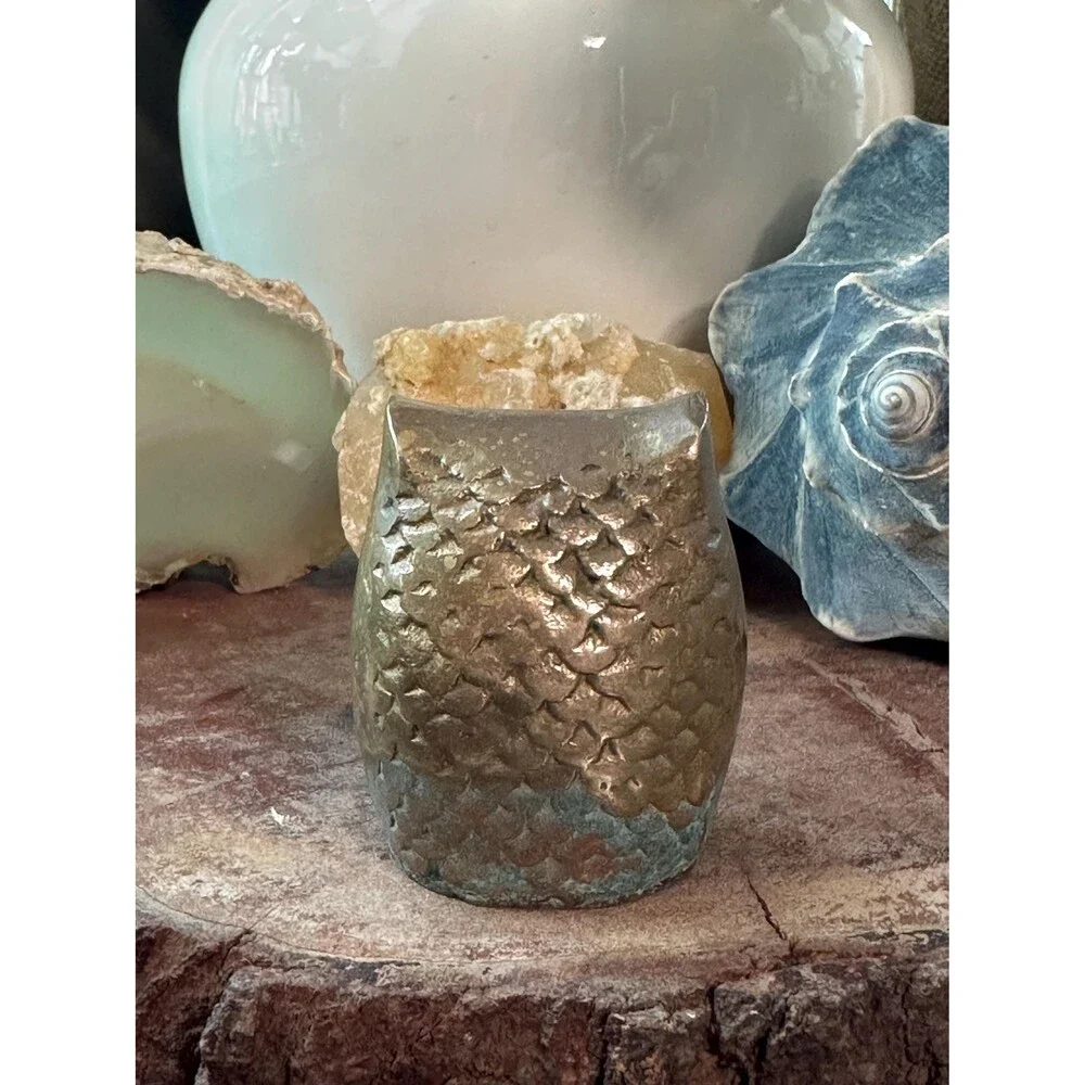Vintage Brass Owl Figurine | Woodland Shelf Accent, Cottagecore Decor (2 inches)